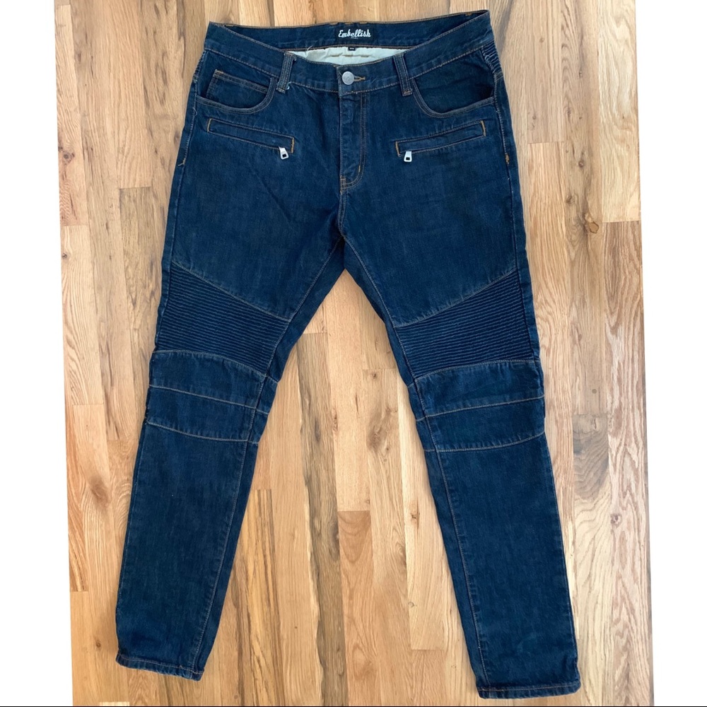 Embellish Denim Moto Biker Jeans 36 x 34